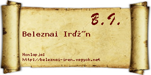 Beleznai Irén névjegykártya
